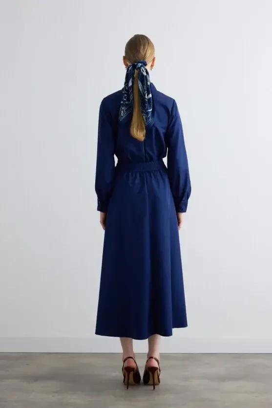 Gathered Parachute Skirt - Navy - Gusto