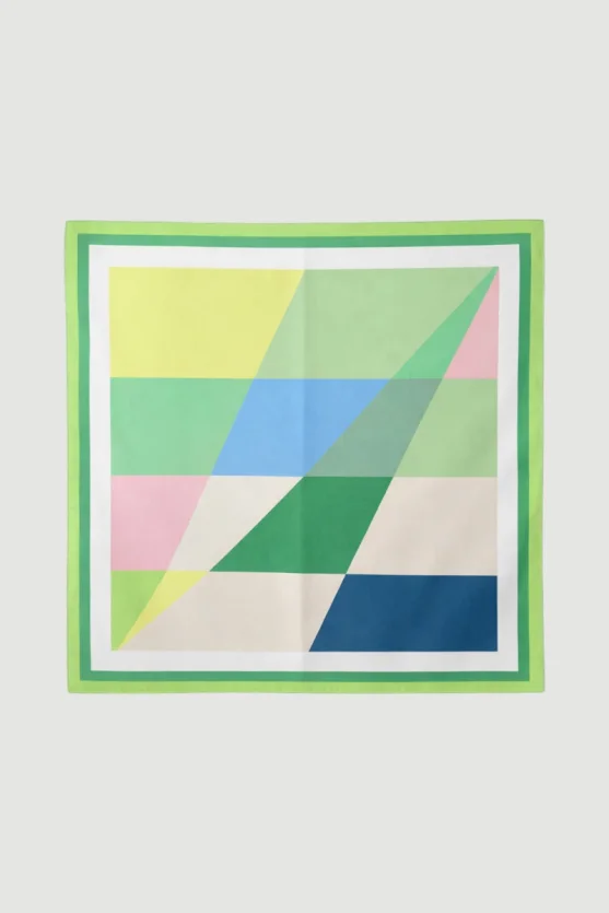 Geometric Patterned Scarf - Green - Gusto