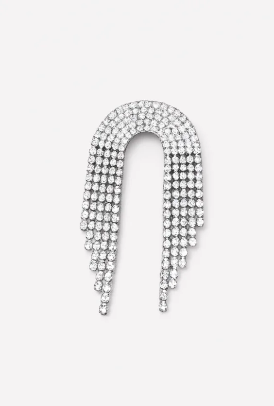 Dangling Stone Brooch – Silver - Gusto