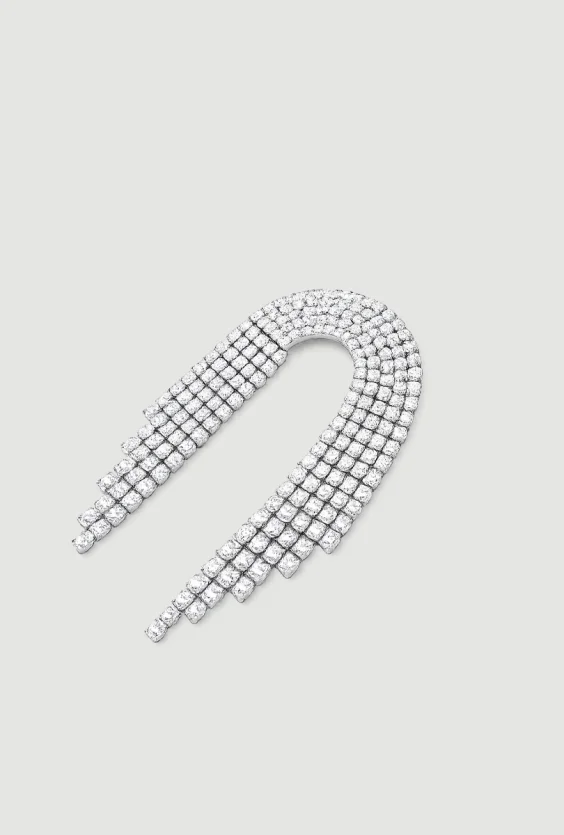 Dangling Stone Brooch – Silver - 2