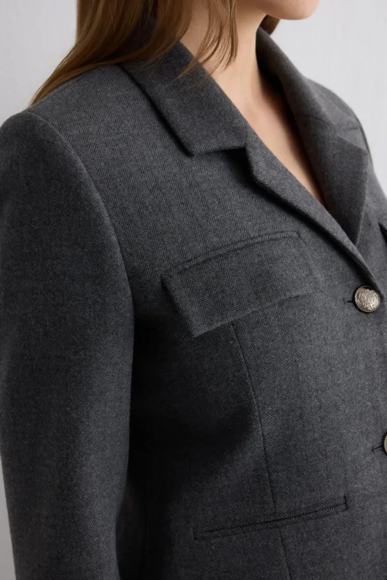 Herringbone Jacket Gray - 3