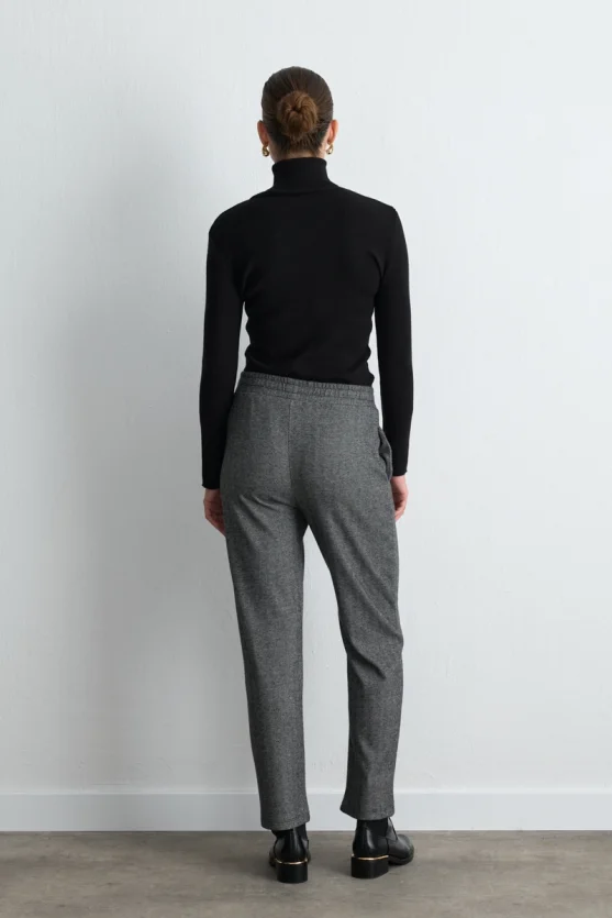 Herringbone Tapered Pants - Gray - 7