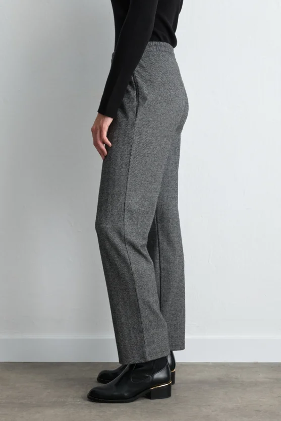 Herringbone Tapered Pants Gray - Gusto