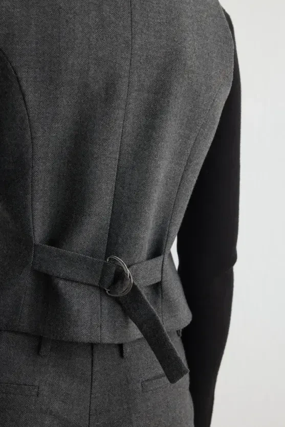 Herringbone Vest - Gray - 3