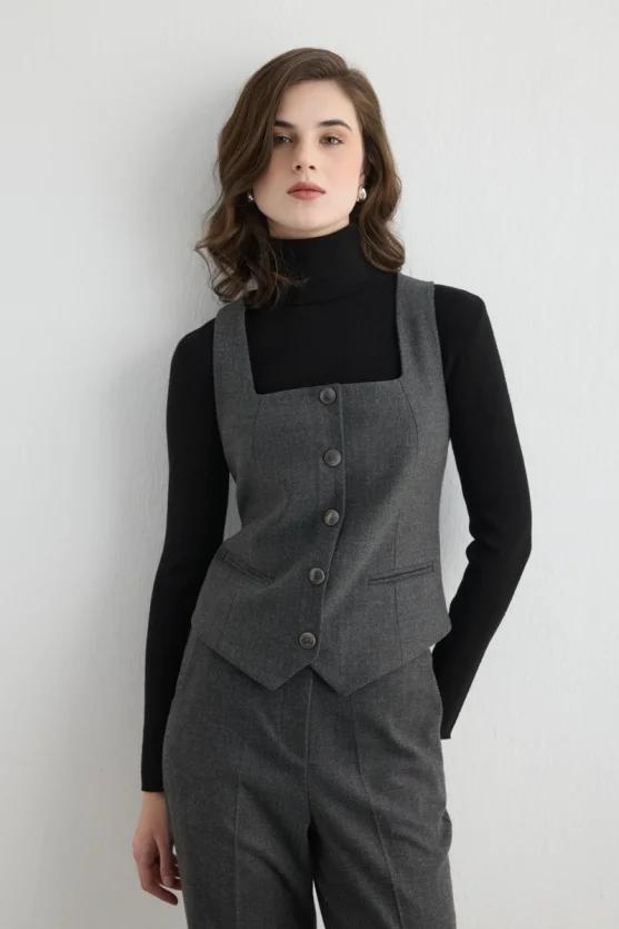 Herringbone Vest Gray - Gusto