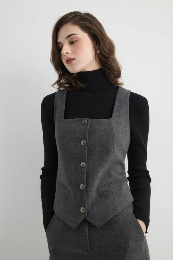 Herringbone Vest Gray - Gusto