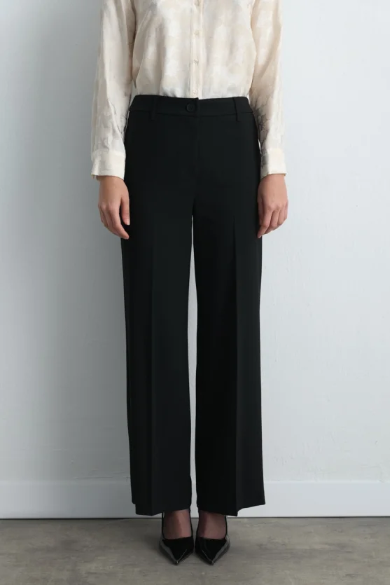 High Waist Palazzo Pants Black - 2
