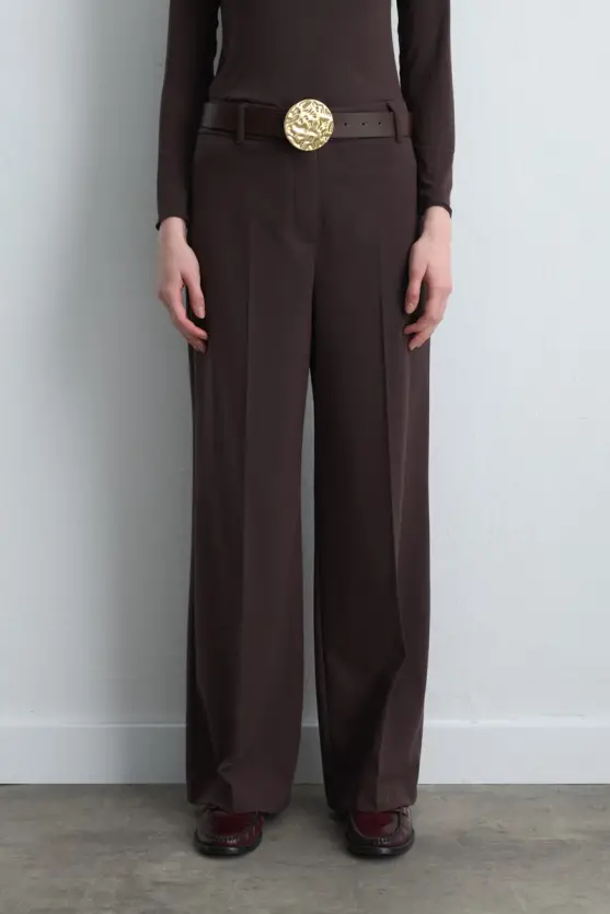 High Waist Palazzo Pants Brown - Gusto