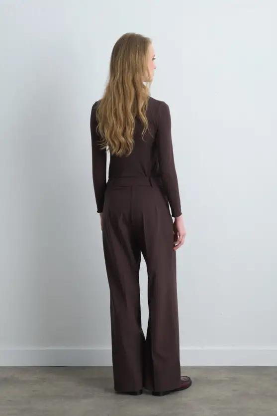 High Waist Palazzo Pants Brown - Gusto