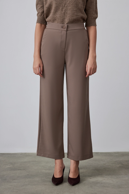 High Waist Palazzo Pants - Mink Mink