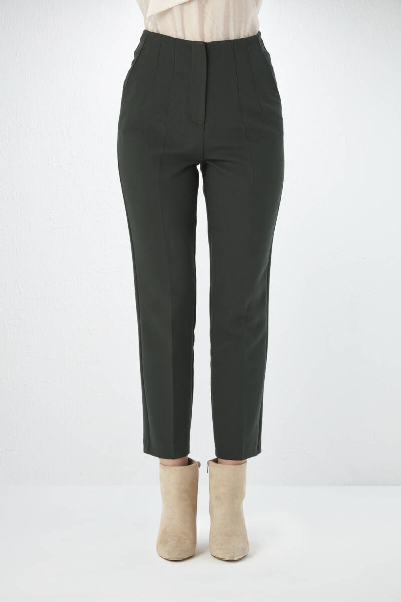High Waisted Fabric Pants - Duckhead Green - 1