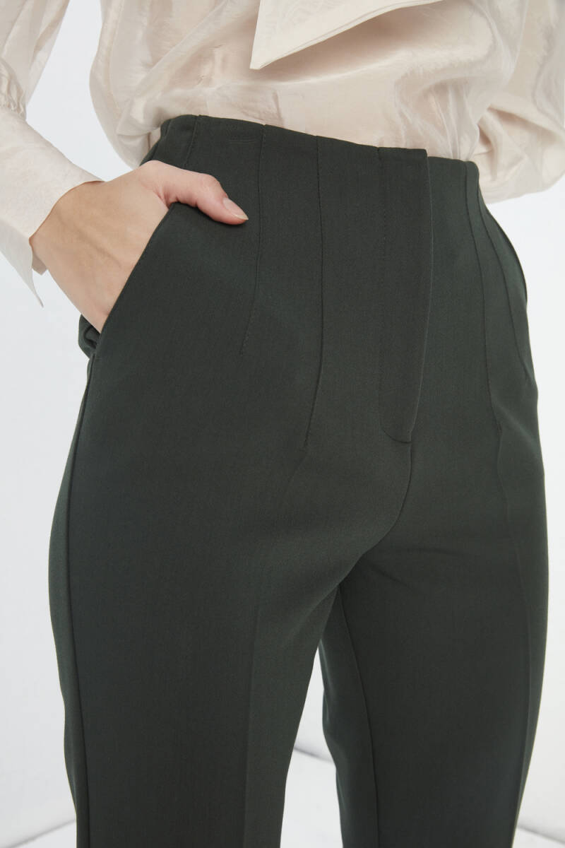 High Waisted Fabric Pants - Duckhead Green - 5
