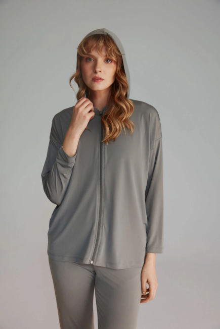 Hooded Sweatshirt - Grey Gray