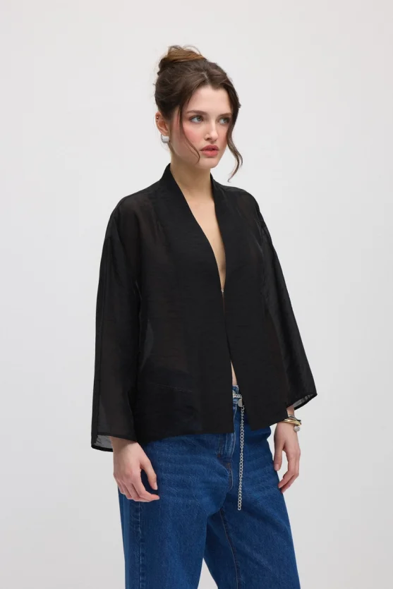 Hooked Organza Jacket - Black - Gusto
