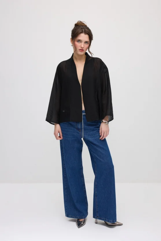 Hooked Organza Jacket - Black - Gusto