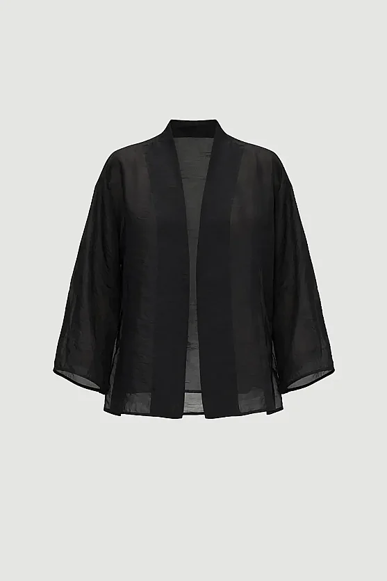 Hooked Organza Jacket - Black - Gusto