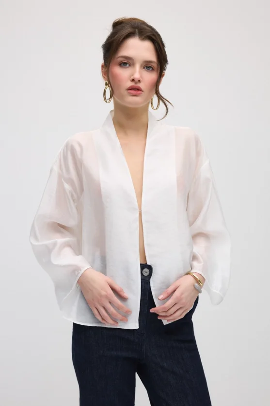 Hooked Organza Jacket - White - 1