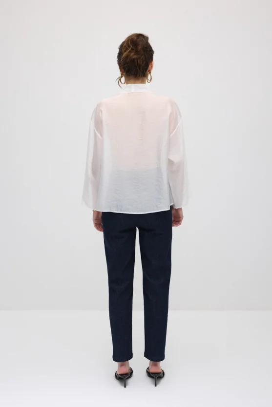 Hooked Organza Jacket - White - Gusto