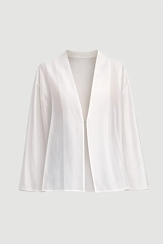 Hooked Organza Jacket - White - Gusto