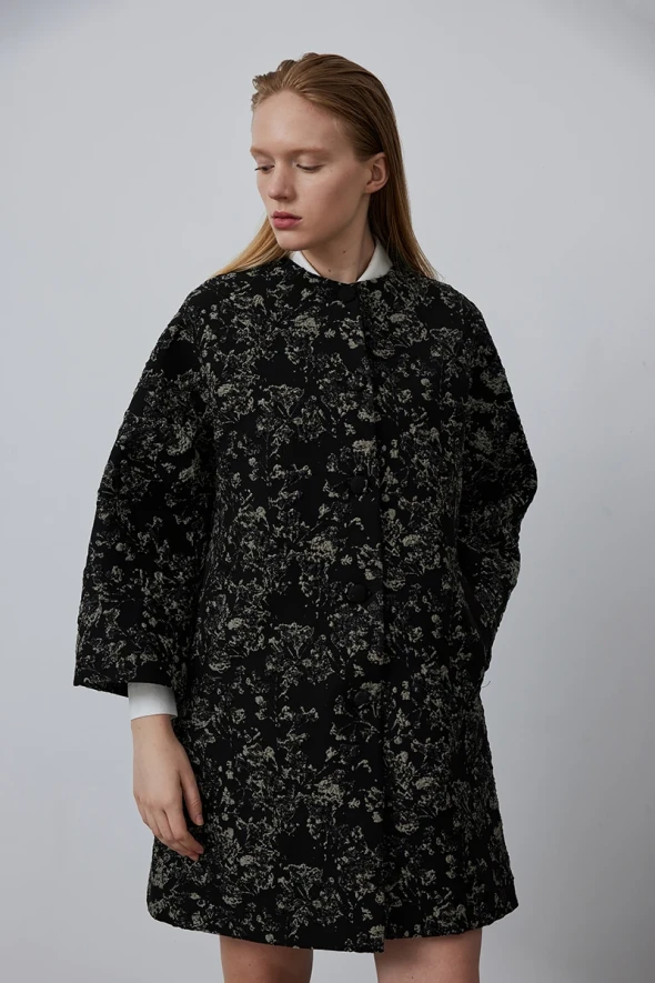 Jacquard Caftan - Black - 3