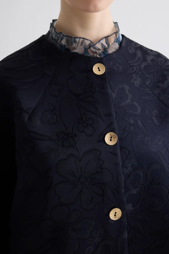 Jacquard Kaftan - Navy - 3