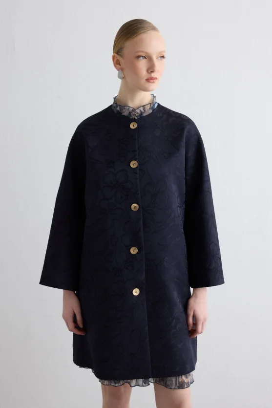 Jacquard Kaftan Navy - 5