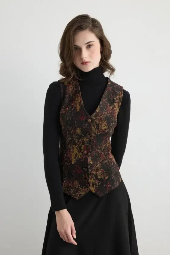 Jacquard Vest - Black - Gusto