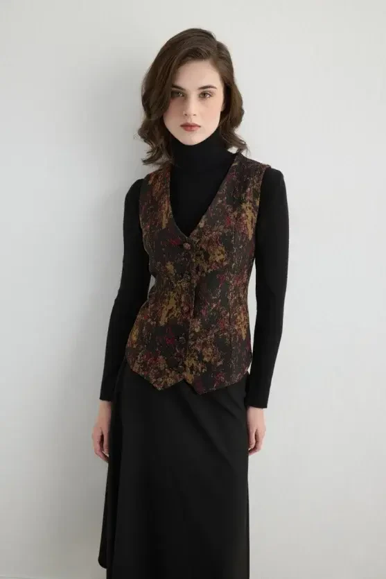 Jacquard Vest - Black - Gusto