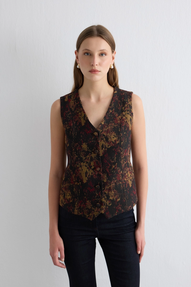 Jacquard Vest Black - 3