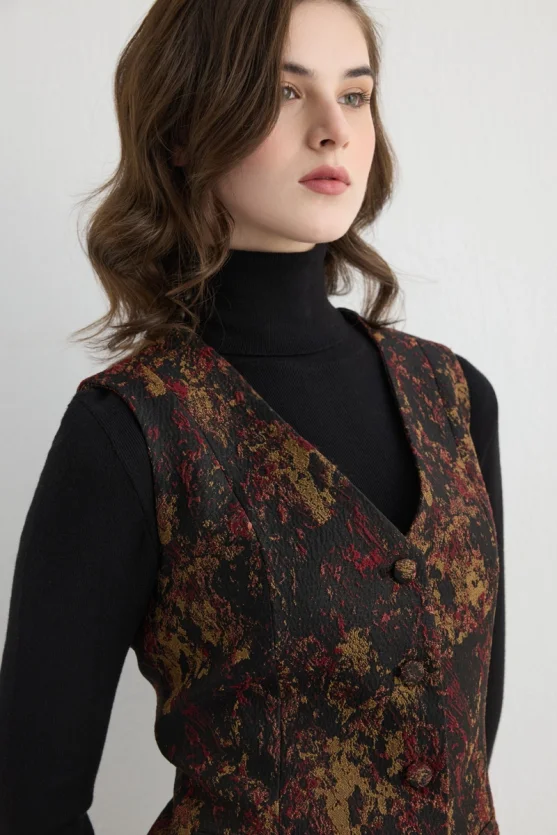 Jacquard Vest Black - 6