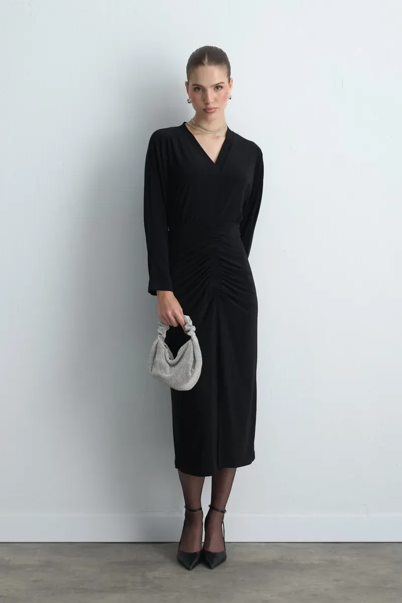 Jersey Midi Dress - Black Black