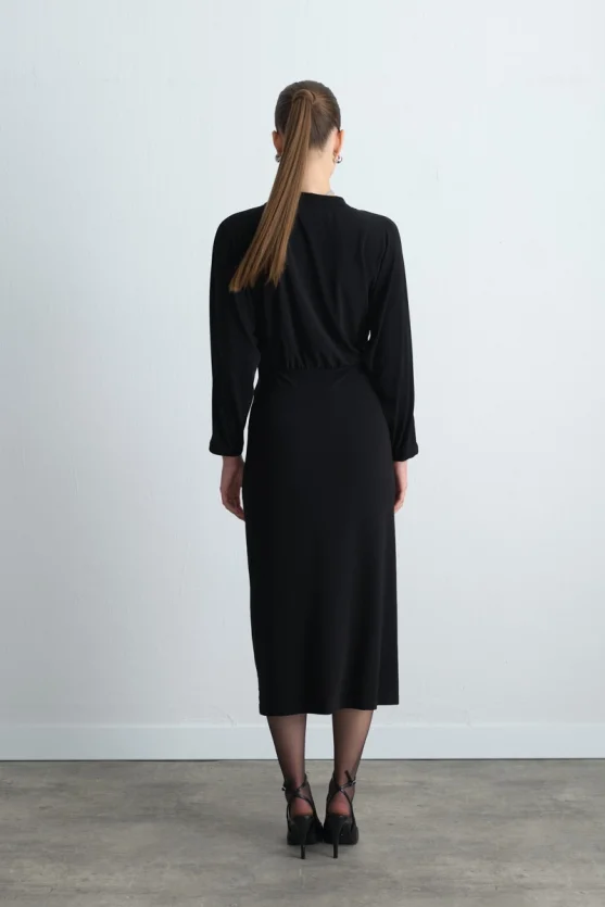 Jersey Midi Dress Black - 7