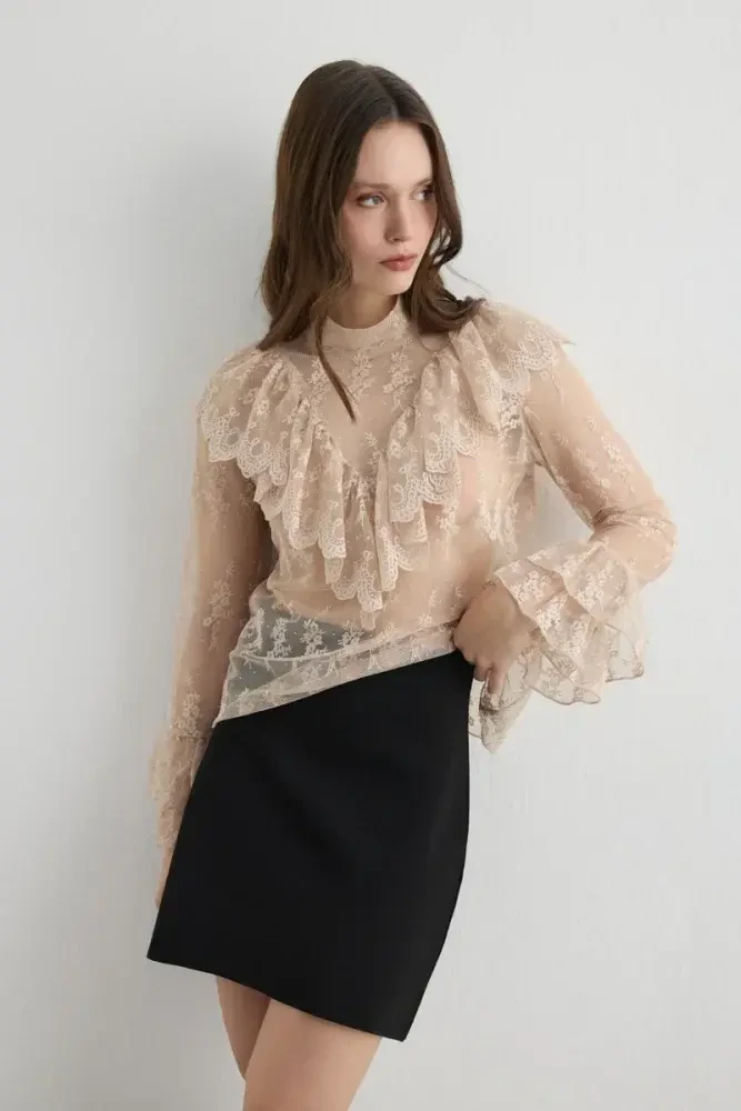 Knit Mini Skirt - Black Black