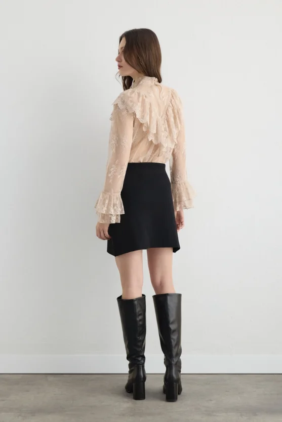 Knit Mini Skirt Black - 6