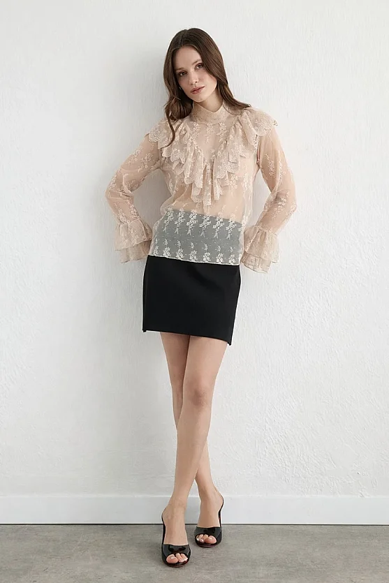 Knit Mini Skirt Black - 3