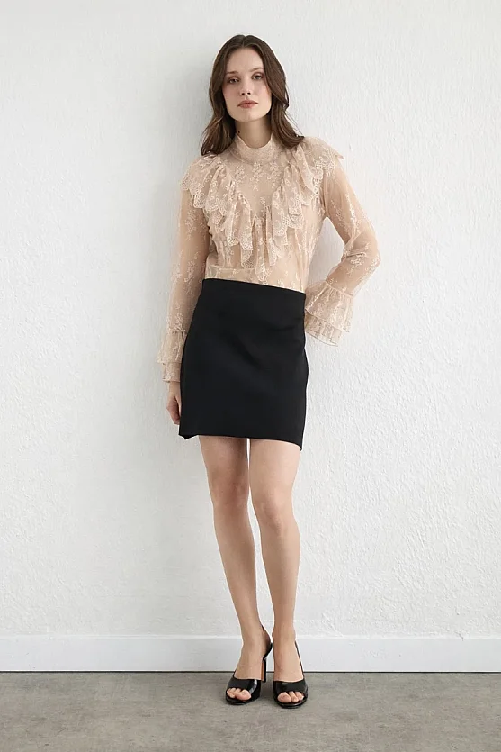 Knit Mini Skirt Black - 5