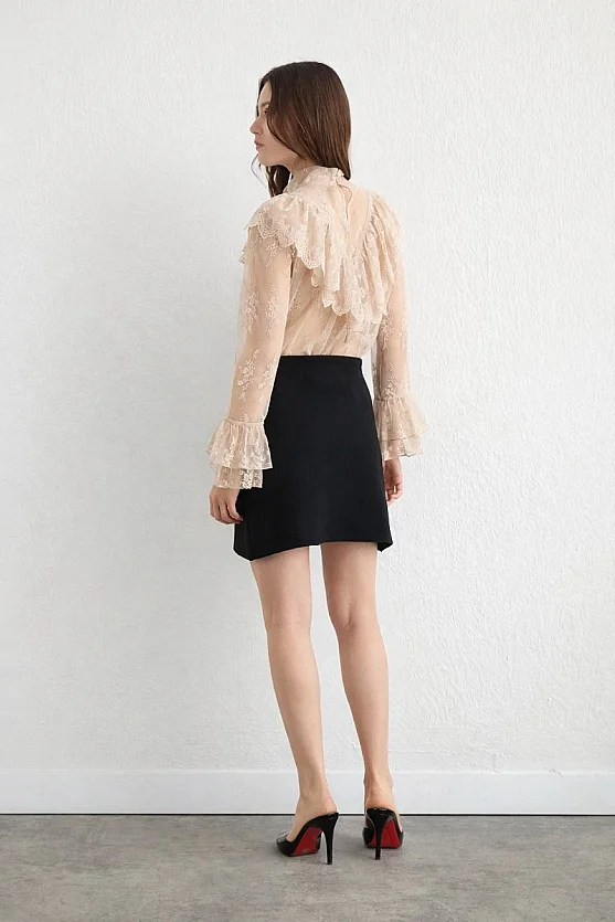 Knit Mini Skirt Black - 6