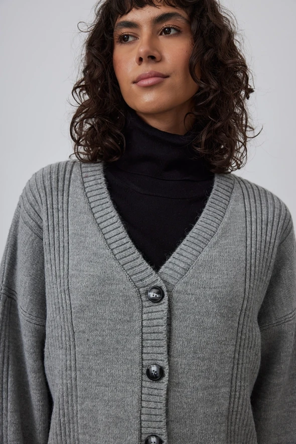 Knitwear Cardigan - Gray - 3