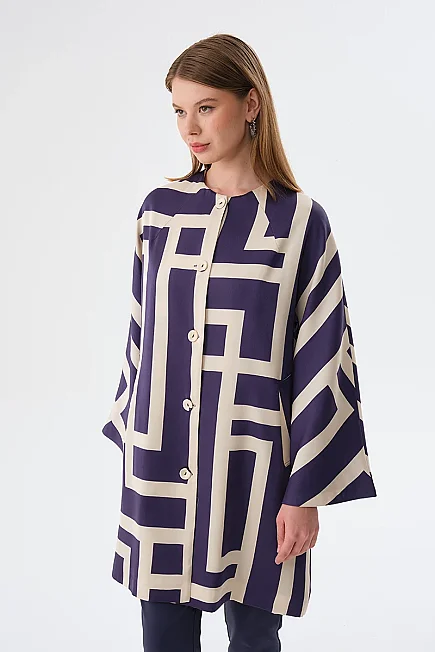 Labyrinth Print Kaftan - Navy - Gusto