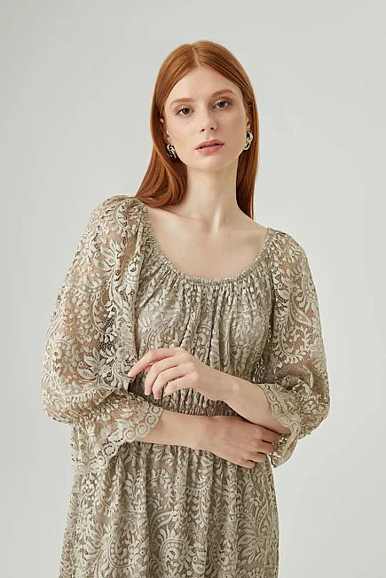 Lace Dress - Mink - Gusto