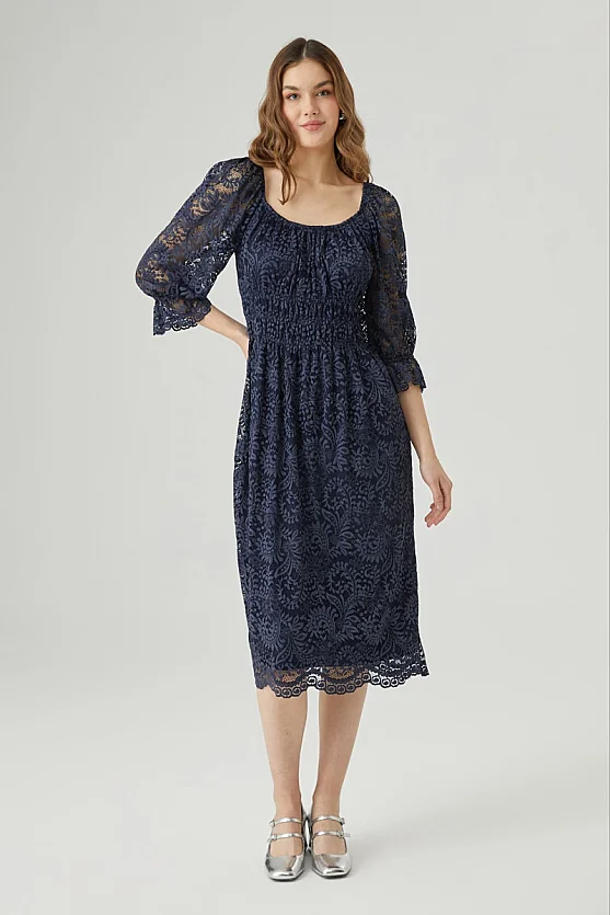 Lace Dress - Navy - Gusto