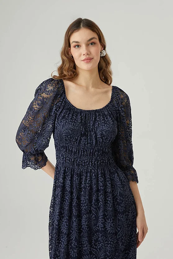 Lace Dress - Navy - Gusto