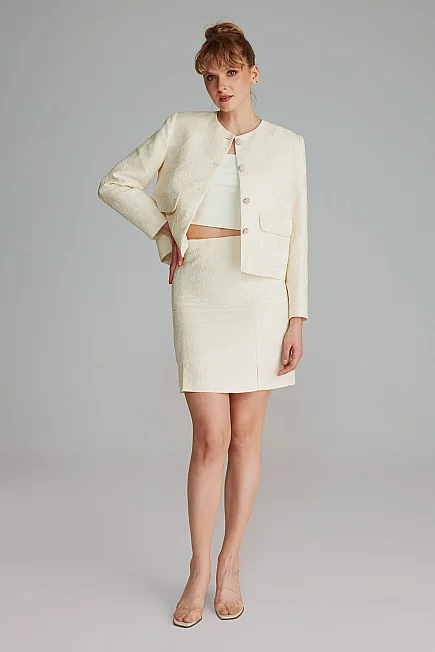 Lace Mini Skirt - Ecru - Gusto
