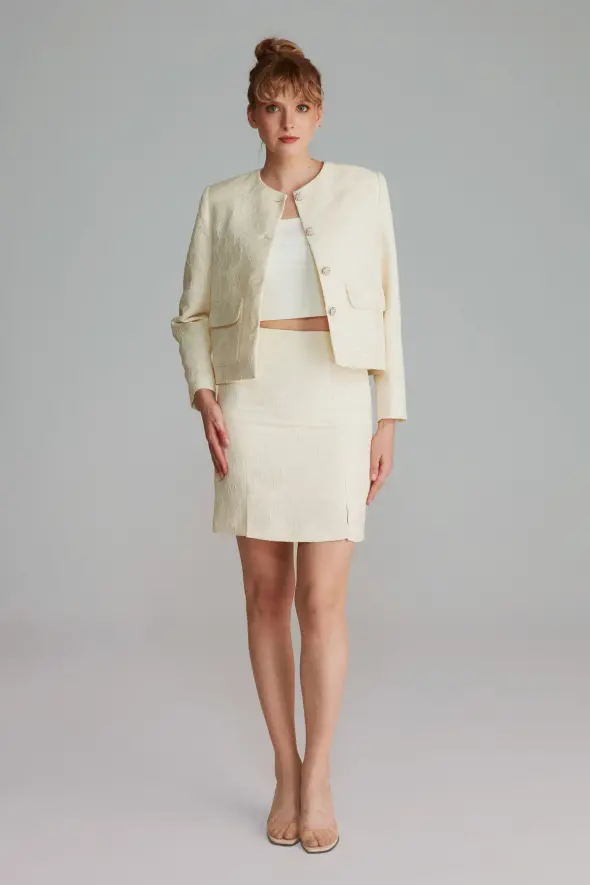 Lace Mini Skirt - Ecru - 2