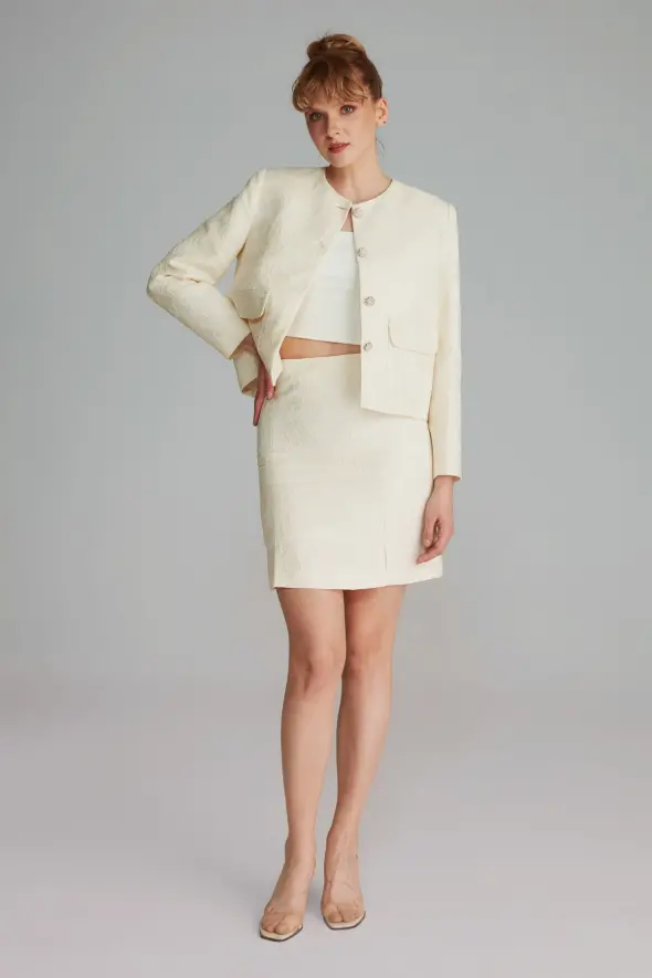 Lace Mini Skirt - Ecru - 3
