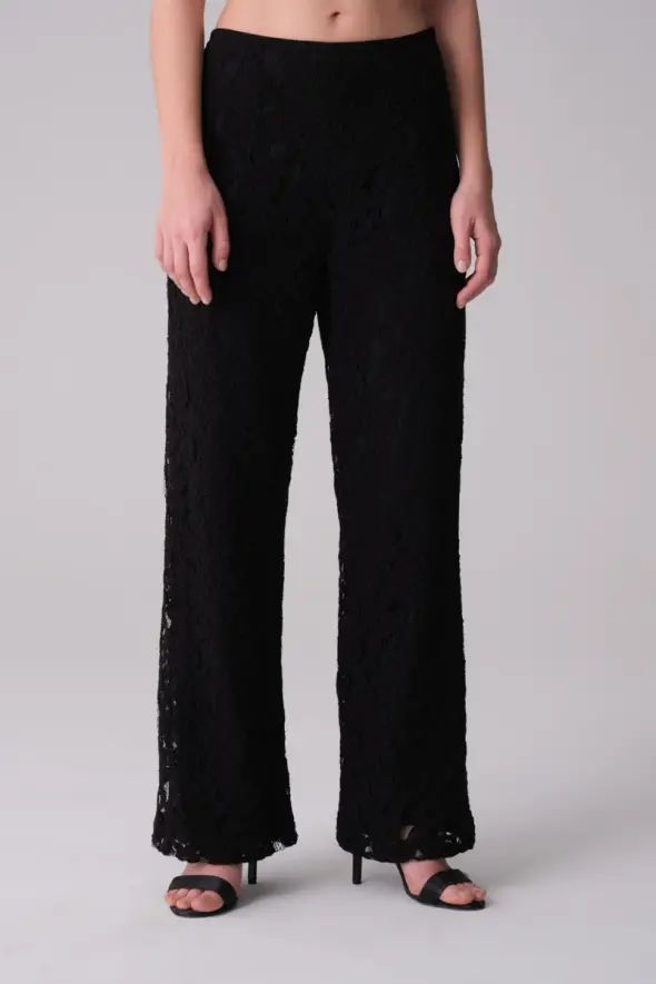 Lace Pants - Black - 1