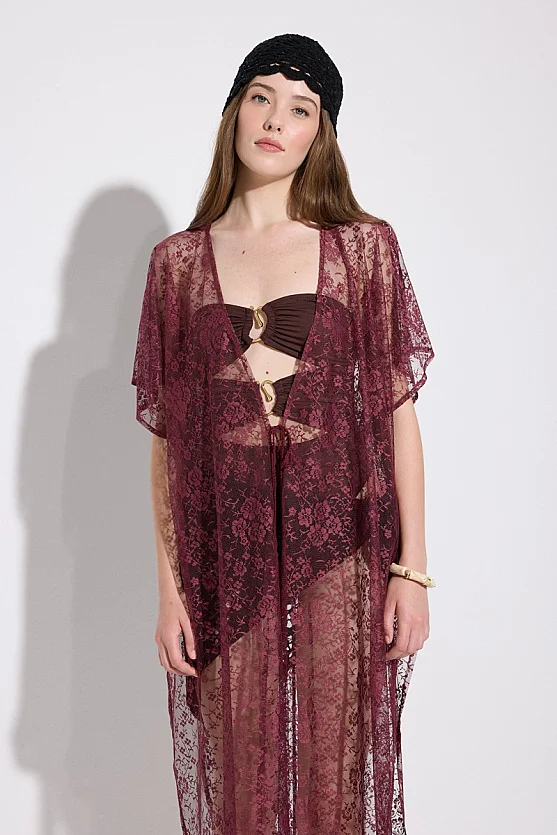 Lace Pareo - Burgundy - 3