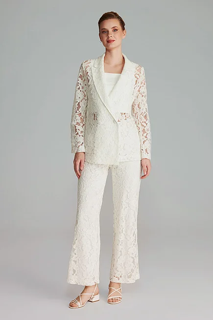 Lace Trousers - Ecru - Gusto