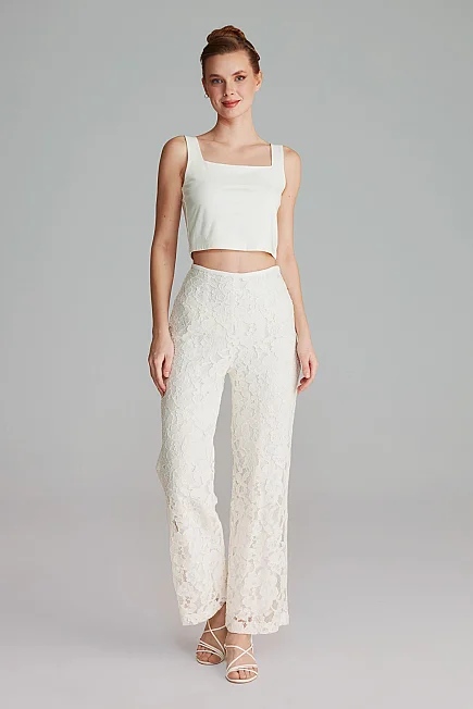 Lace Trousers - Ecru - Gusto