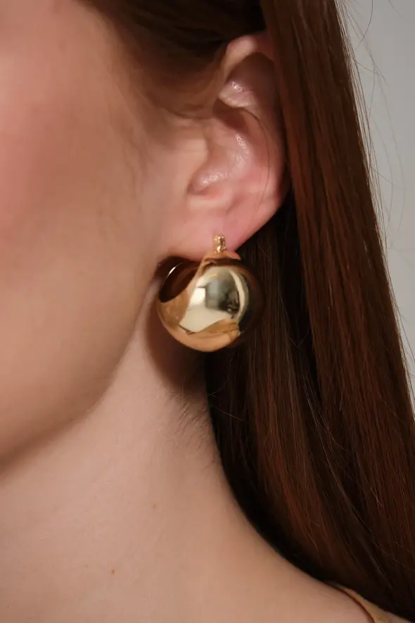 Large Ball Earrings - Gold - 3
